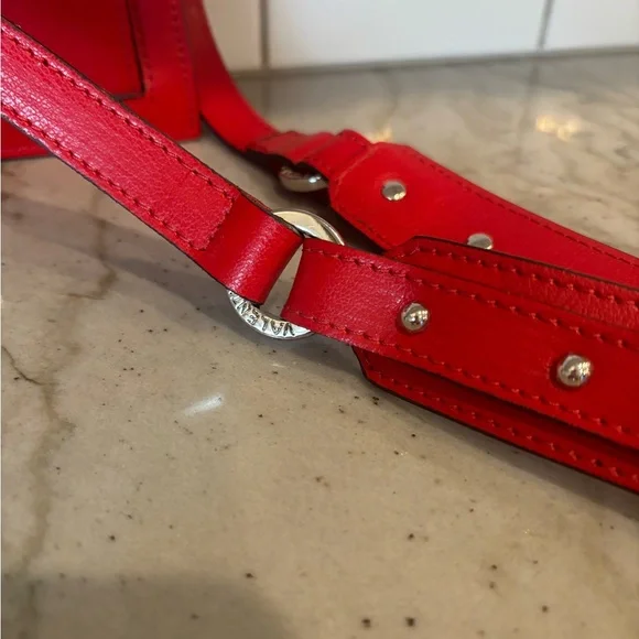 Valentino Red Crossbody Bag with silver Hardware